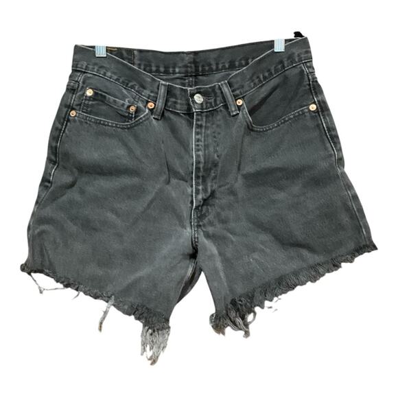 Levi’s Shorts Women 33 Black 550 Denim - Picture 1 of 3